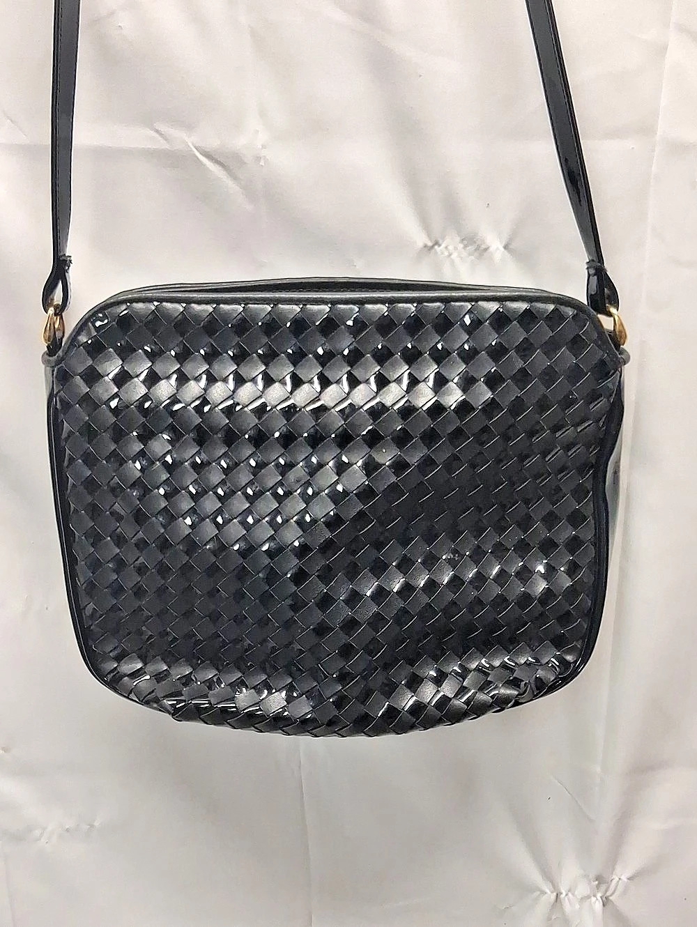 Ronora Black Woven Crossbody Bag